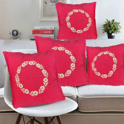 CHIKANKARI CUSHION  COVER 16x16 Inches